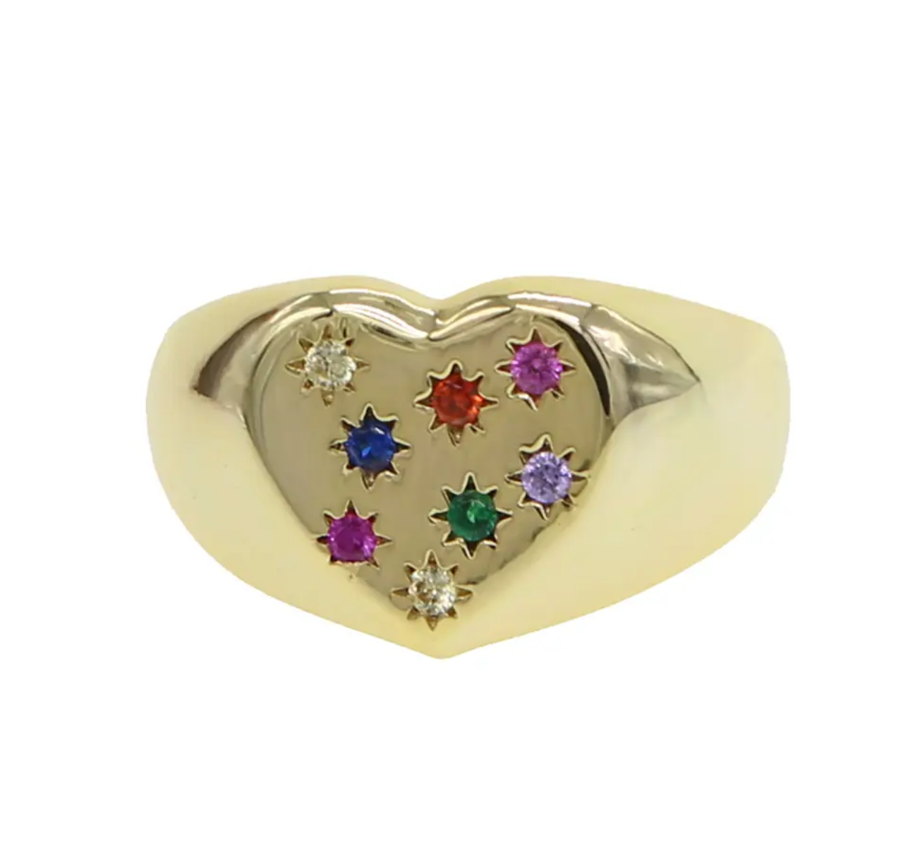 Bold heart ring