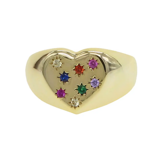 Bold heart ring