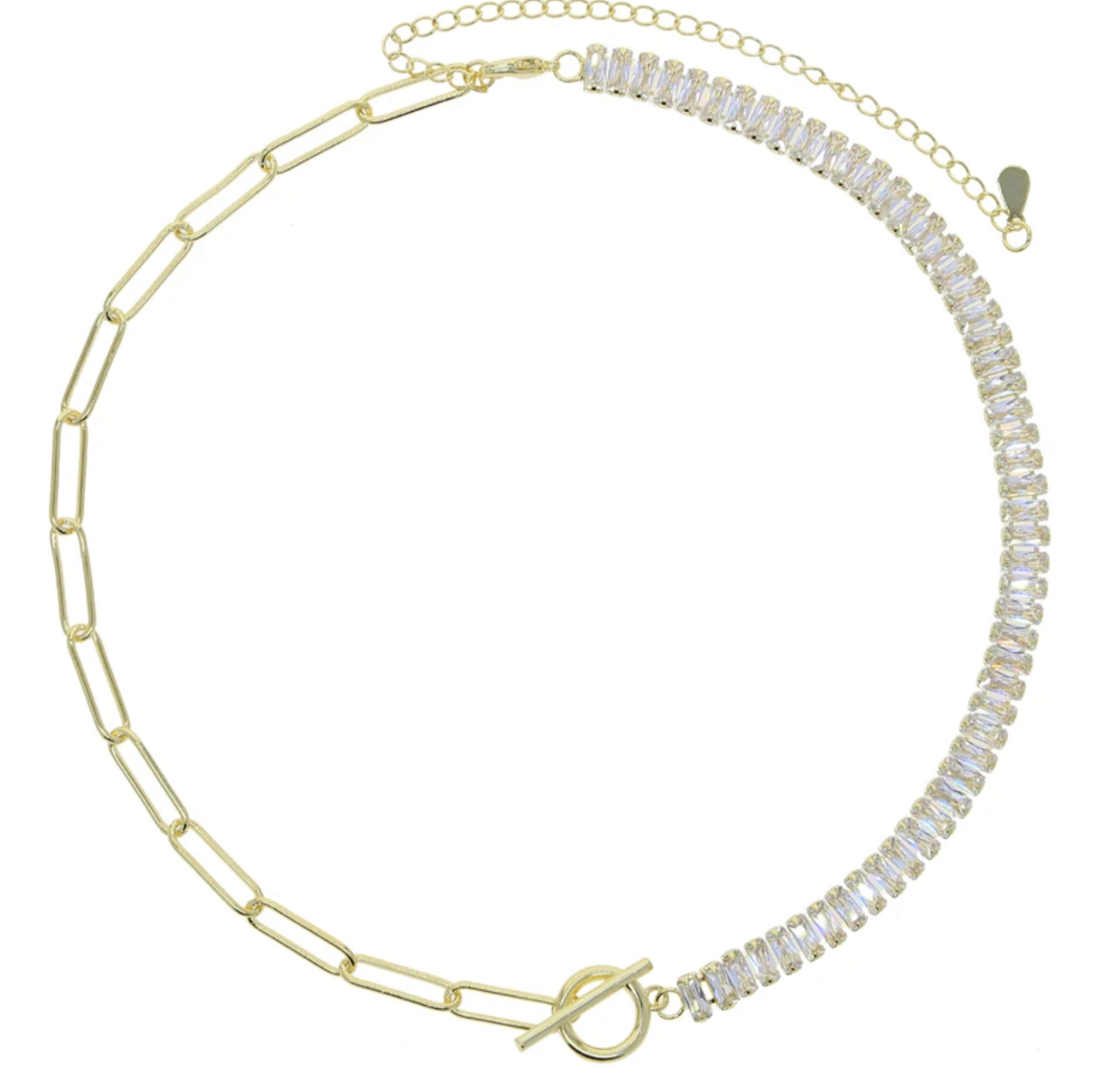 Asymmetrical gold necklace