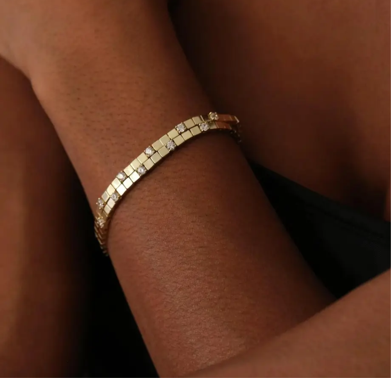 Golden gem tennis bracelet