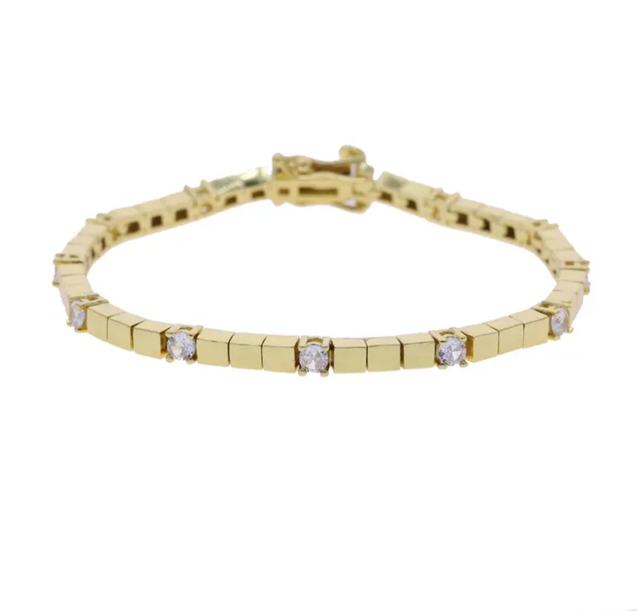 Golden gem tennis bracelet