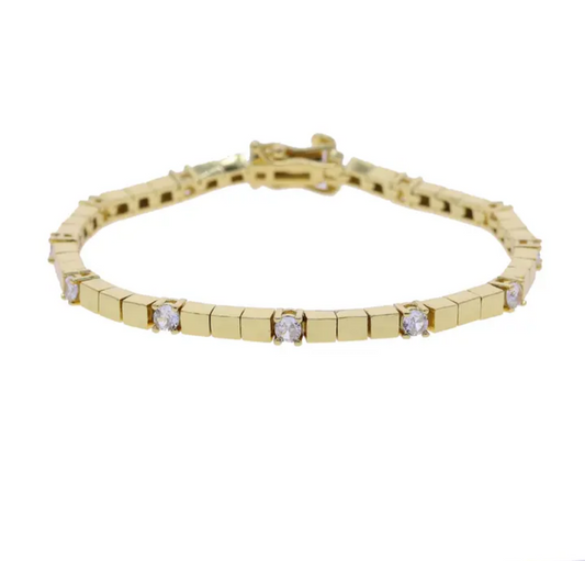 Golden gem tennis bracelet