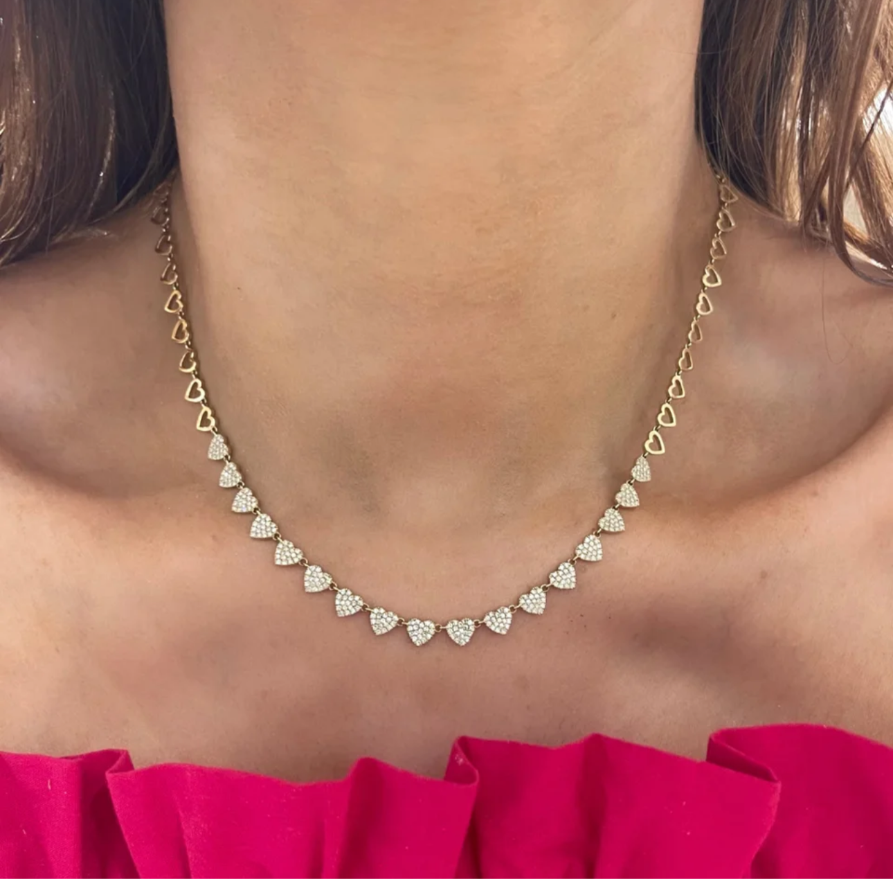 Heart charms necklace
