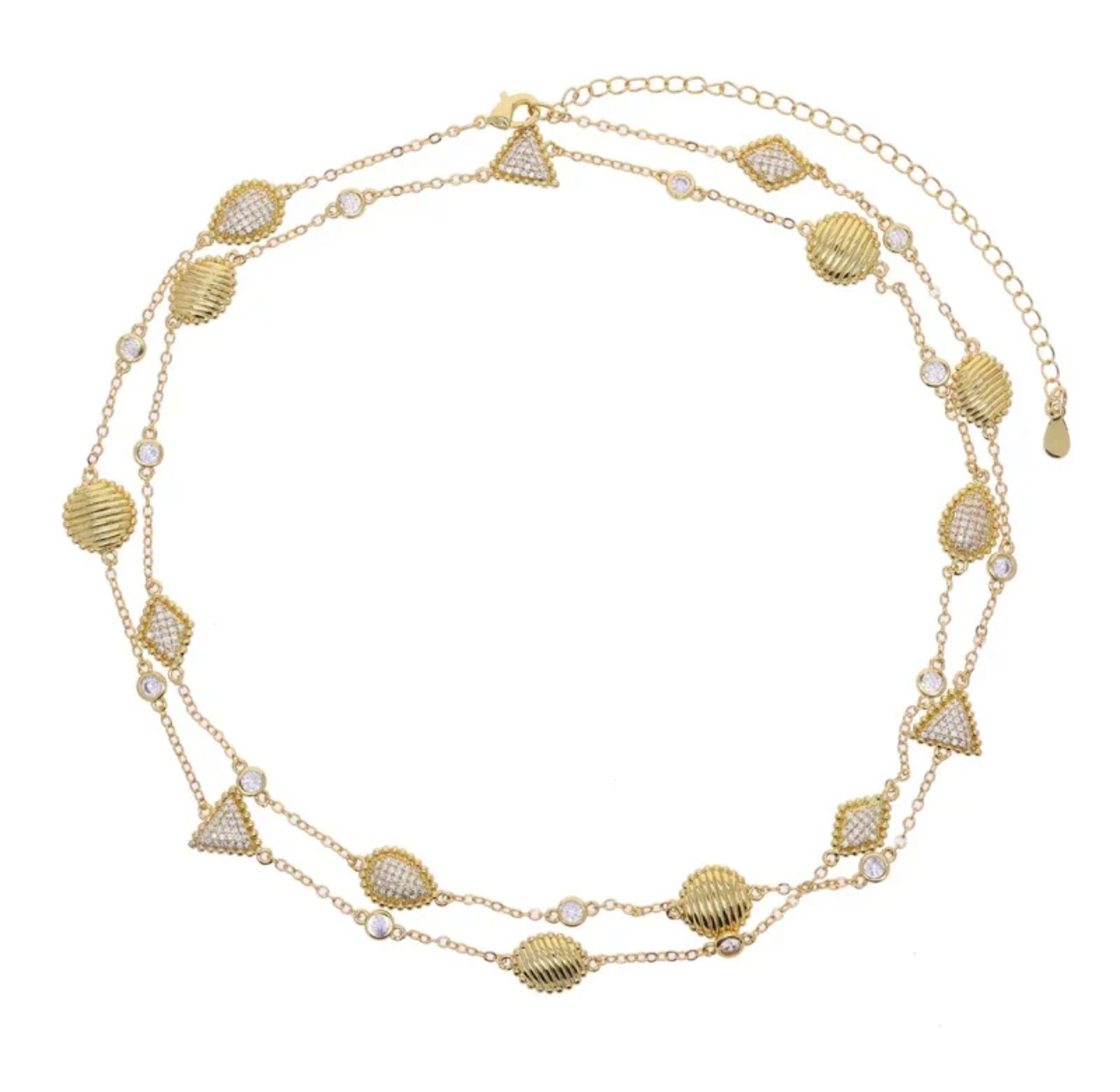 Shell long double layered necklace