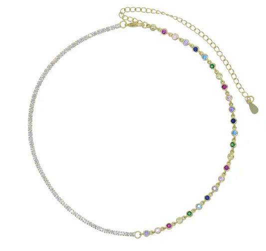 Asymmetrical coloured chocker