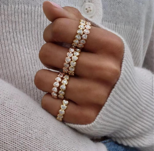 Hearts tennis ring