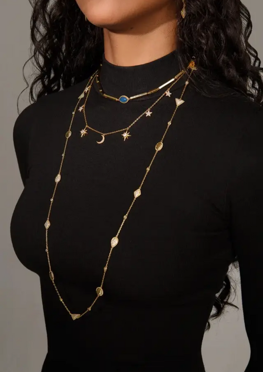 Shell long double layered necklace