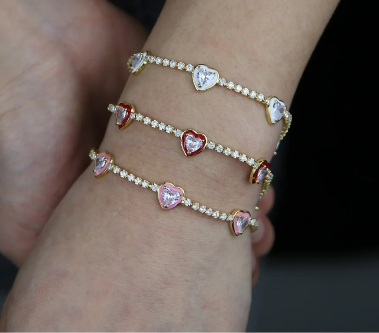 Amour tennis bracelets