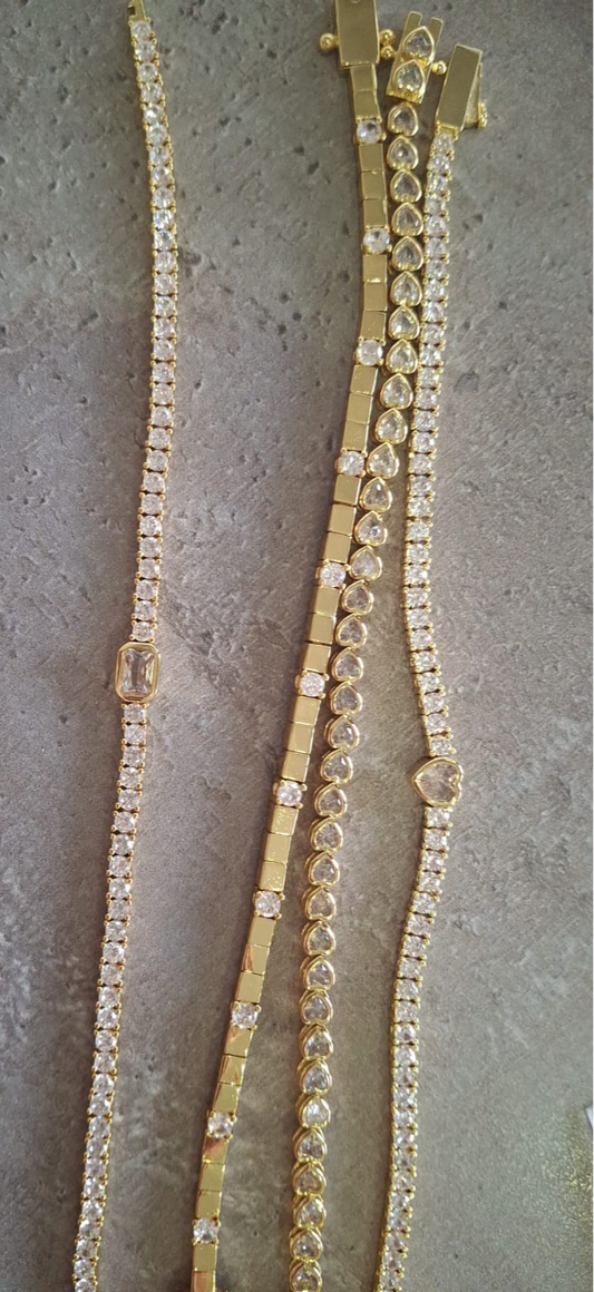 Golden gem tennis bracelet