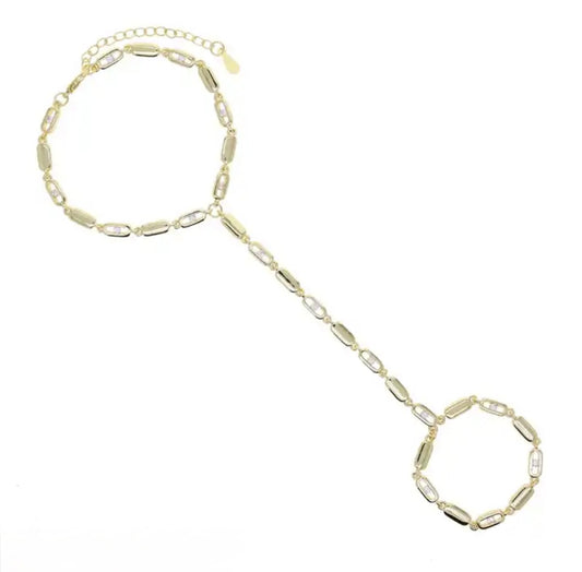 Linked gold handchain