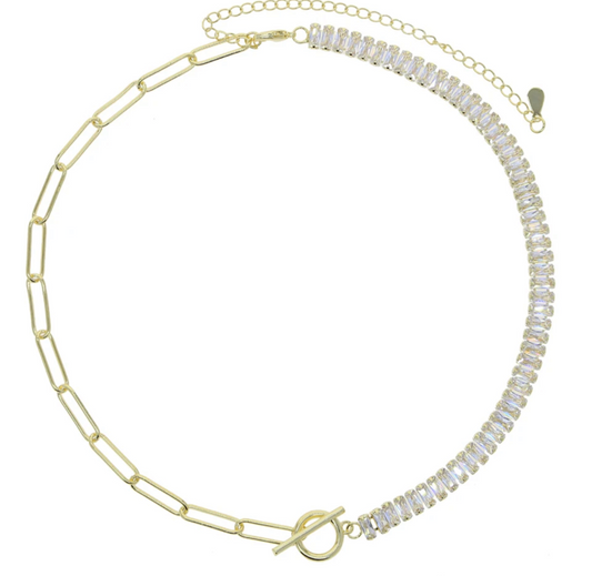 Asymmetrical gold necklace